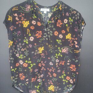 AMOUR VERT Renata Washable Silk Blouse Small